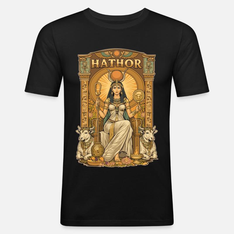 Thron von HATHOR - Männer Slim Fit T-Shirt - Schwarz
