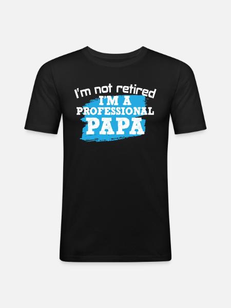Rentner - Männer Slim Fit T-Shirt - Schwarz