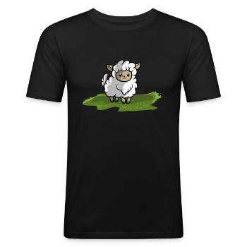 Sheep Lamb - Men's Slim Fit T-Shirt - black - Front - Nik (191cm)
