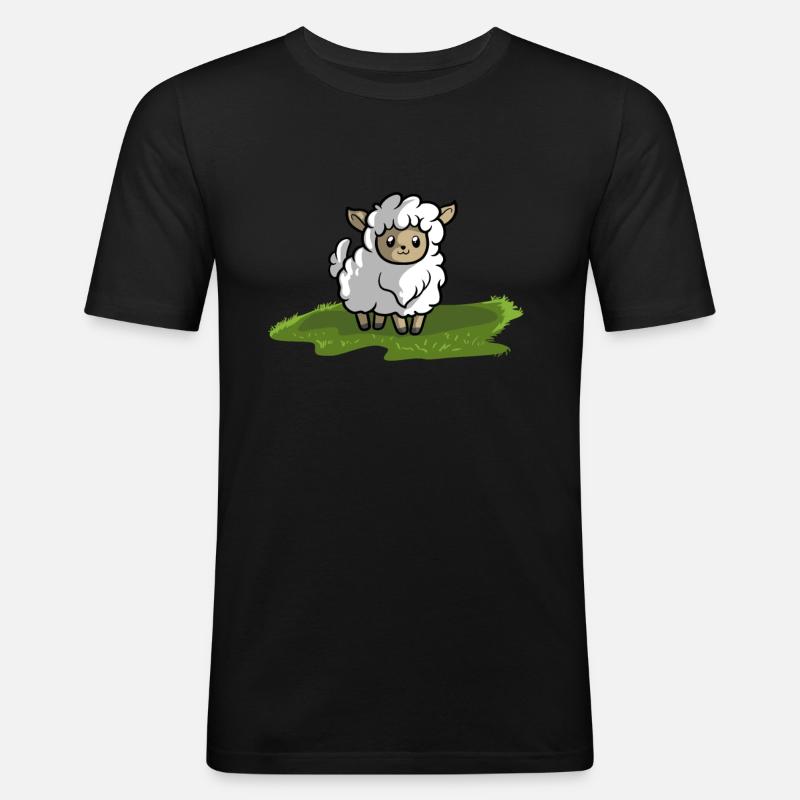 Schaf Lamm - Männer Slim Fit T-Shirt - Schwarz