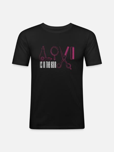 Coiffeur coiffeur coiffeur - T-shirt près du corps Homme - noir