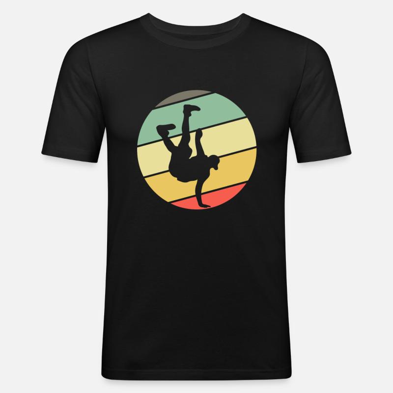 Retro Breakdance Bboying Breakdancing - Männer Slim Fit T-Shirt - Schwarz