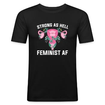 Feminismus Frauenpower Feminist - Männer Slim Fit T-Shirt - Schwarz - Vorne - Nik (191cm)