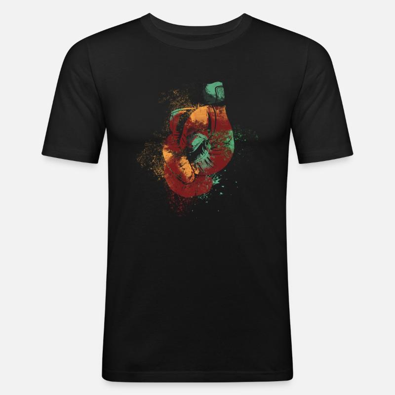 Boxen Boxkampf Boxer - Männer Slim Fit T-Shirt - Schwarz