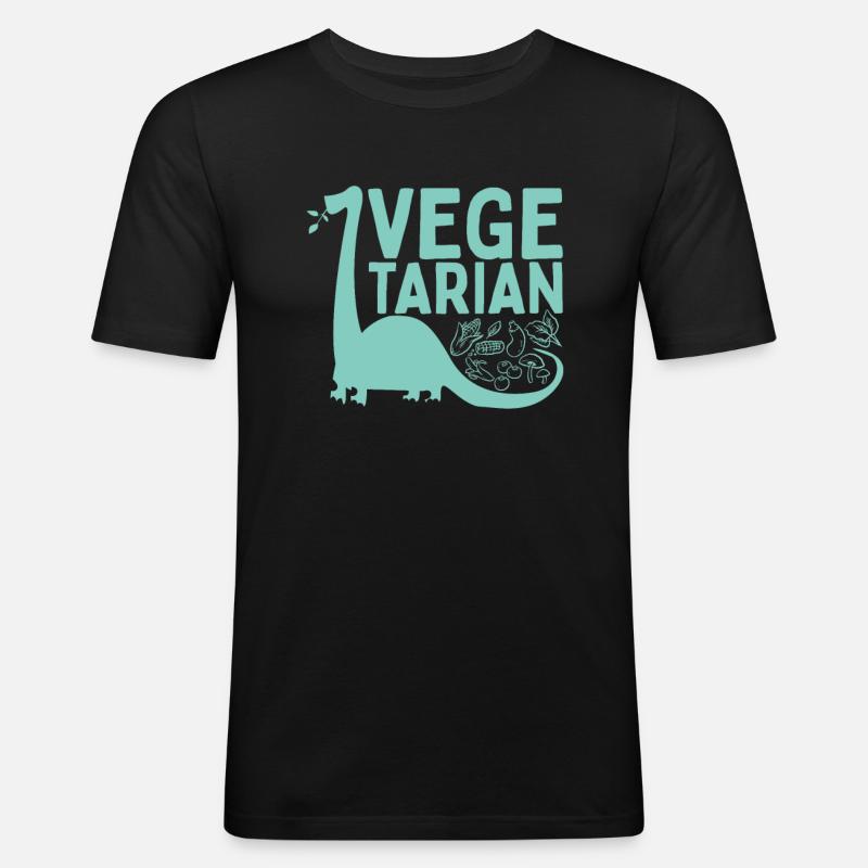 Veggie Gemüse Vegetarisch Vegetarier - Männer Slim Fit T-Shirt - Schwarz