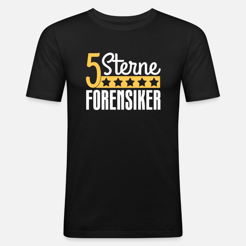 Forensik Forensiker - Männer Slim Fit T-Shirt - Schwarz