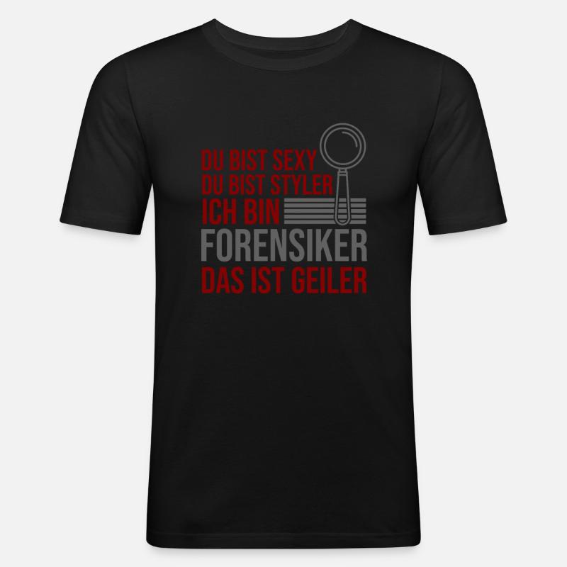 Forensik Forensiker - Männer Slim Fit T-Shirt - Schwarz