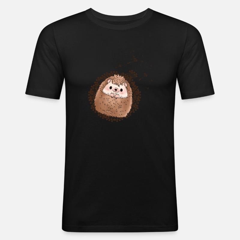 Igel - Männer Slim Fit T-Shirt - Schwarz