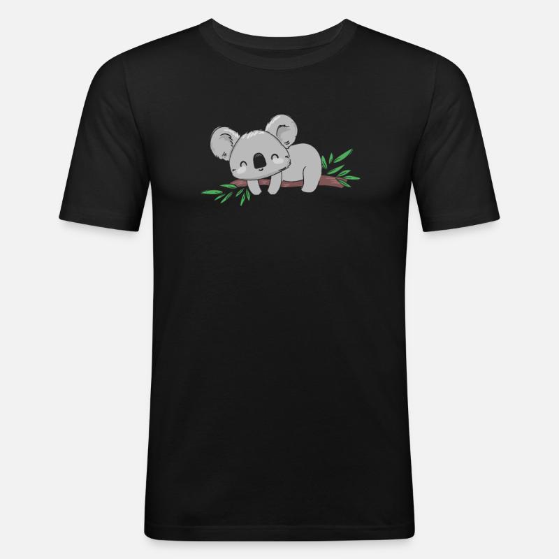 Koala Koalabär - Männer Slim Fit T-Shirt - Schwarz