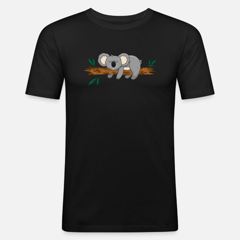 Koala Koalabär - Männer Slim Fit T-Shirt - Schwarz