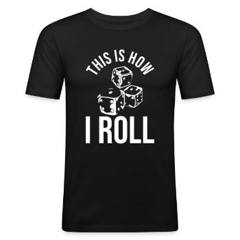 board game - Men's Slim Fit T-Shirt - black - Front - Nik (191cm)