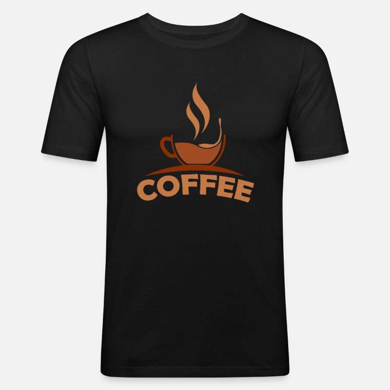 Kaffee Kaffeetrinker Kaffeeliebhaber - Männer Slim Fit T-Shirt - Schwarz