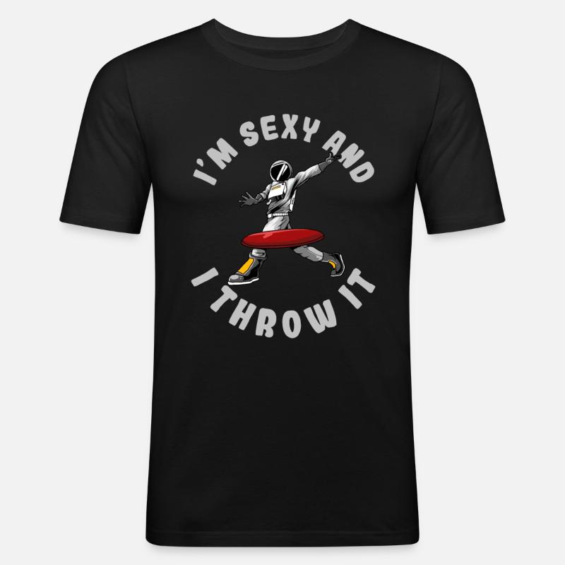 Frisbee Golf - Männer Slim Fit T-Shirt - Schwarz