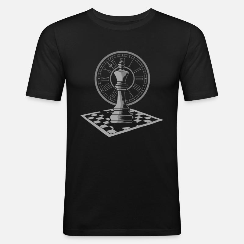 Schach Schachfigur - Männer Slim Fit T-Shirt - Schwarz