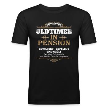 Pension Pensionär Beamter Beamte Pensionierung - Männer Slim Fit T-Shirt - Schwarz - Vorne - Nik (191cm)