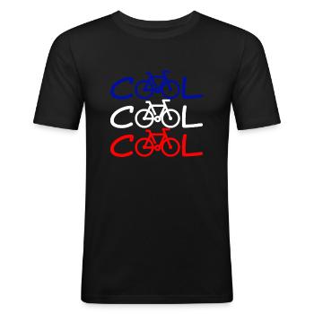 bike cyclist cool humor France. Cycling, sportiness - Men's Slim Fit T-Shirt - black - Front - Nik (191cm)