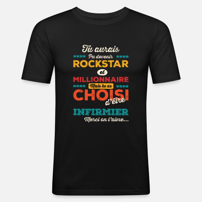 Krankenschwester - Männer Slim Fit T-Shirt - Schwarz