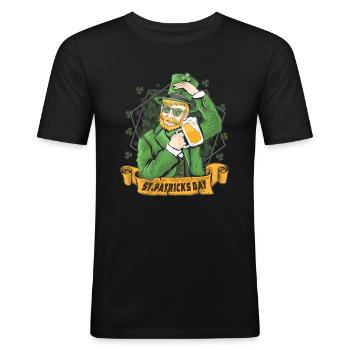 ST. PATRICK'S DAY - Men's Slim Fit T-Shirt - black - Front - Nik (191cm)