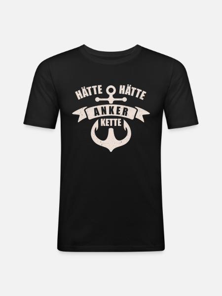 Anker aurait-il | Rétro rétro - T-shirt près du corps Homme - noir