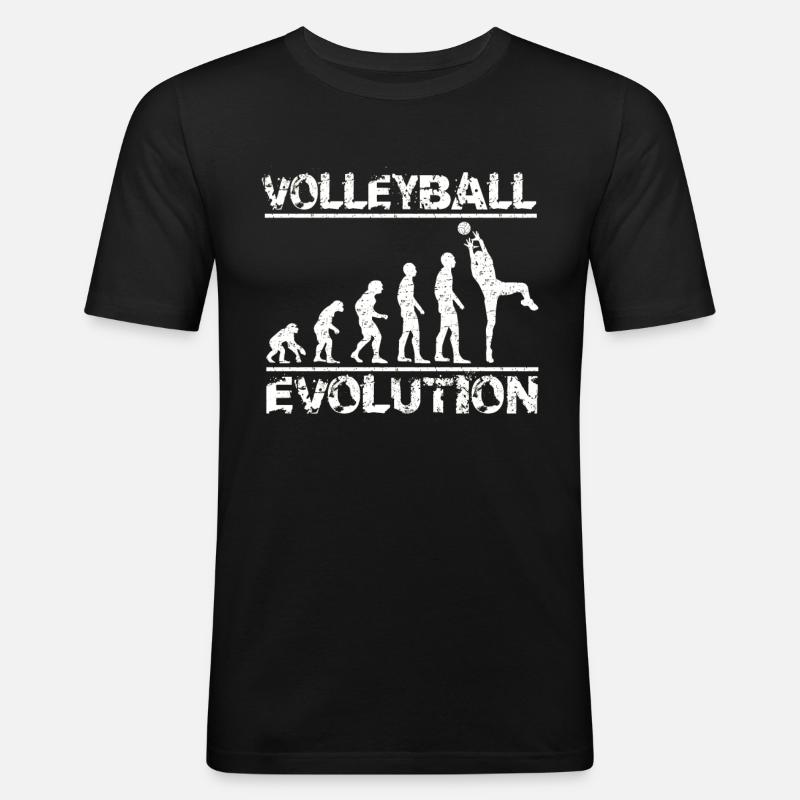 Evolution Volleyball - Männer Slim Fit T-Shirt - Schwarz