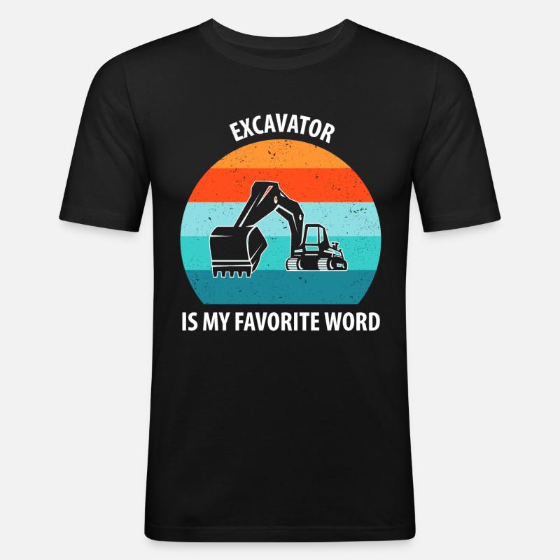 Bagger Baggerfahrer Baggerwagen - Männer Slim Fit T-Shirt - Schwarz