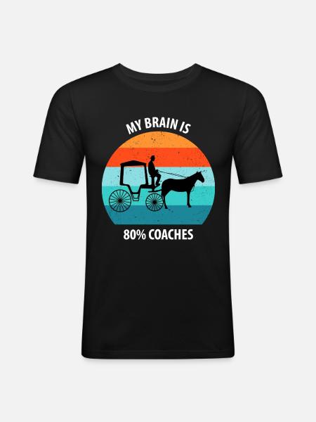 Kutscher Kutsche Pferdekutscher Kutschieren - Männer Slim Fit T-Shirt - Schwarz