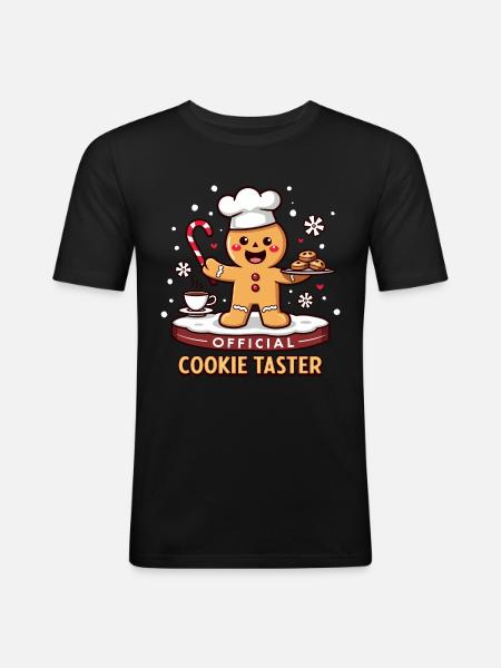 Official Cookie Button - Men's Slim Fit T-Shirt - black
