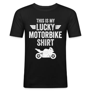 Motorrad Biker lustige Sprüche Sportbike Geschenk - Männer Slim Fit T-Shirt - Schwarz - Vorne - Nik (191cm)