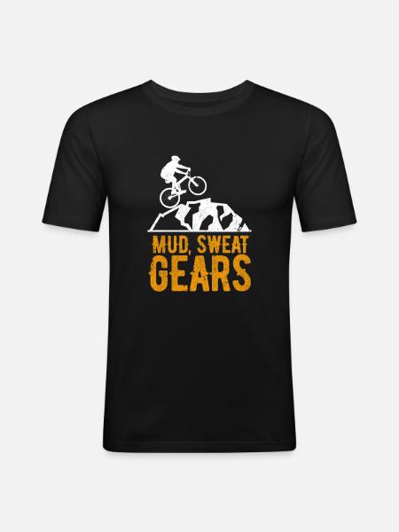 mountainbike - Herre Slim Fit T-Shirt - sort