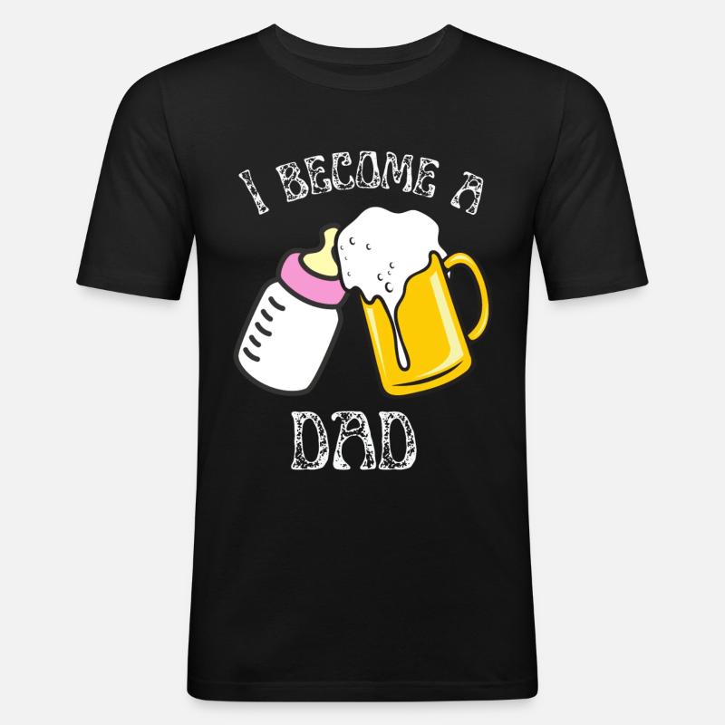 I become a dad - Männer Slim Fit T-Shirt - Schwarz
