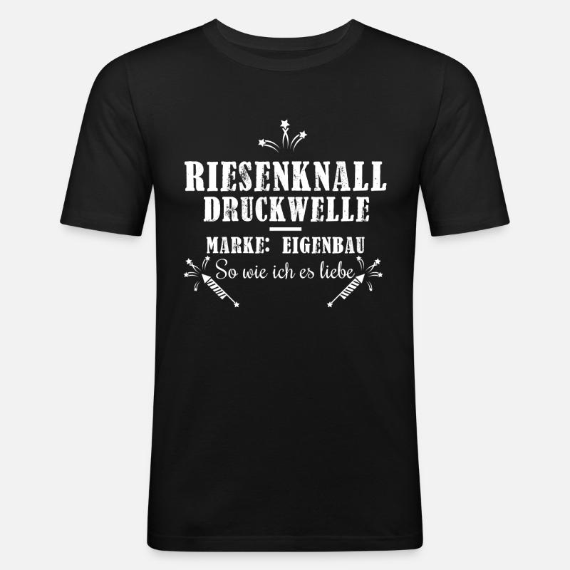 Silvester, Pyro - Männer Slim Fit T-Shirt - Schwarz