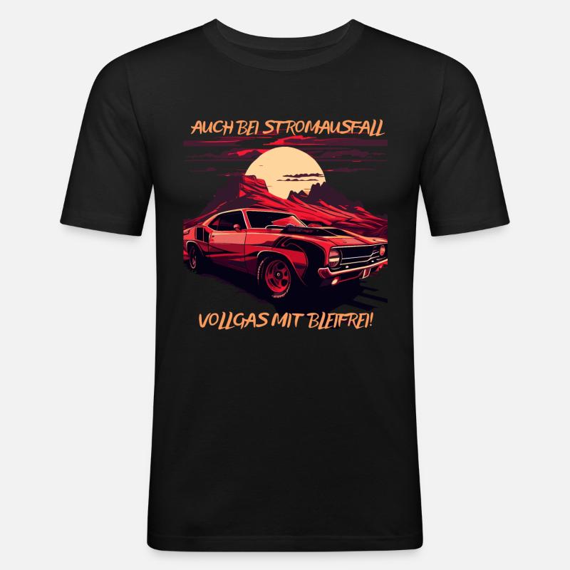 Kein strom, kein Problem - Männer Slim Fit T-Shirt - Schwarz