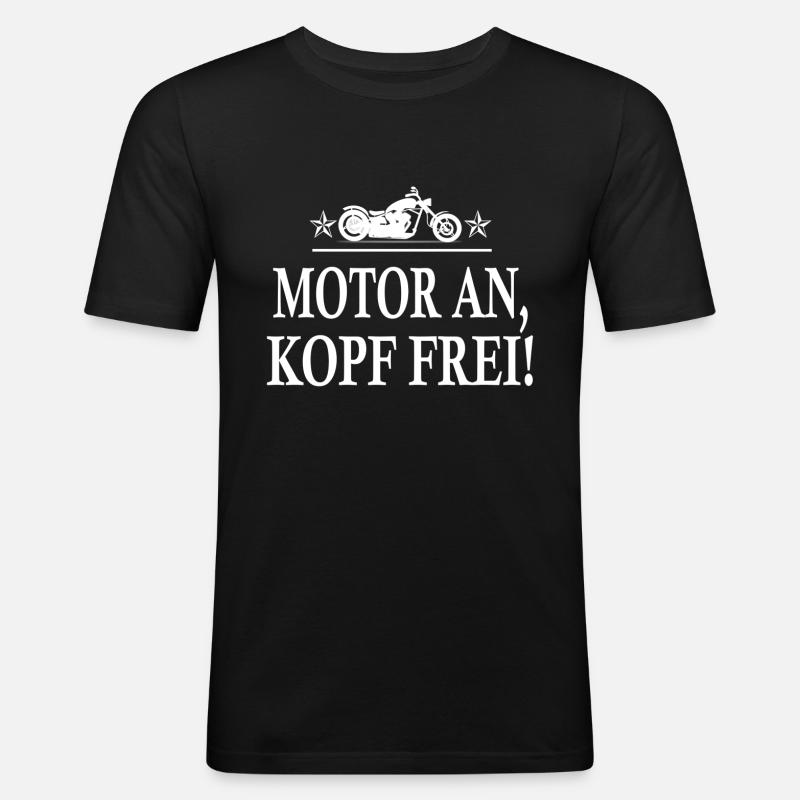 Motorrad - Männer Slim Fit T-Shirt - Schwarz
