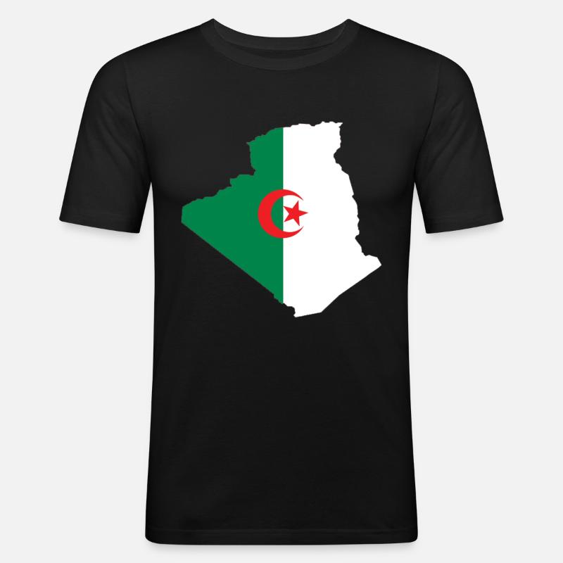 Algerien - Männer Slim Fit T-Shirt - Schwarz