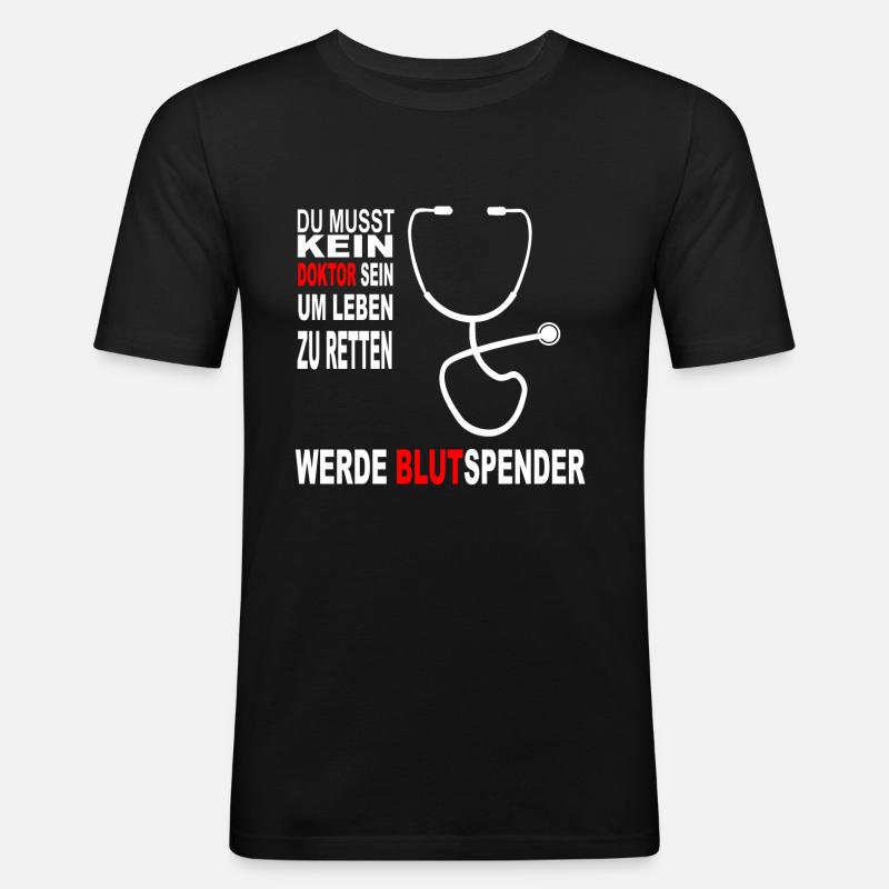 Blutspender - Männer Slim Fit T-Shirt - Schwarz