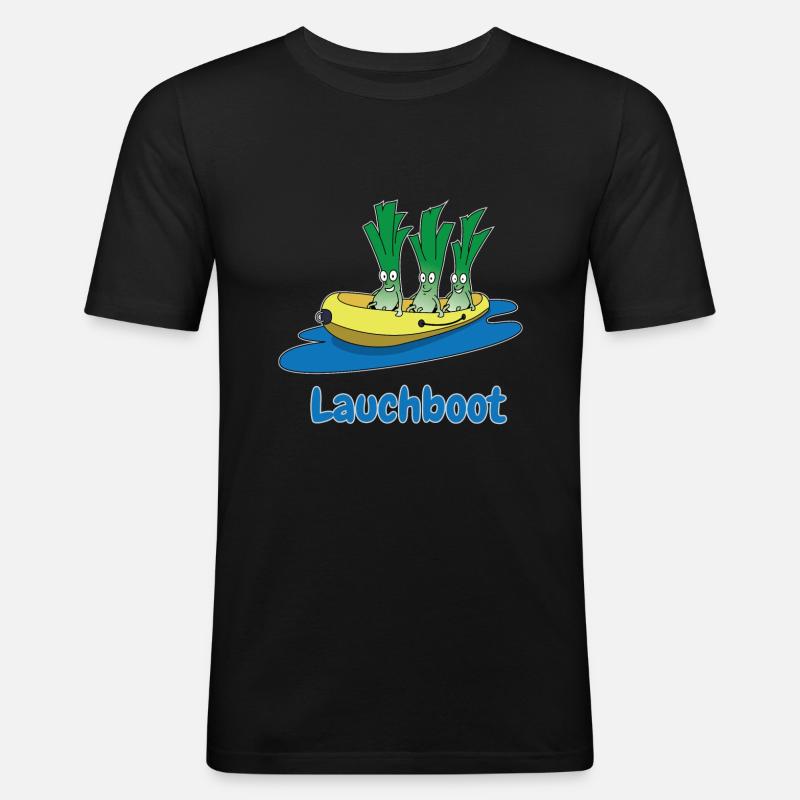 Lauchboot Lauch Schlauchboot Witzige Geschenkidee - Männer Slim Fit T-Shirt - Schwarz