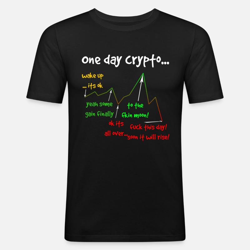 One day crypto - Männer Slim Fit T-Shirt - Schwarz