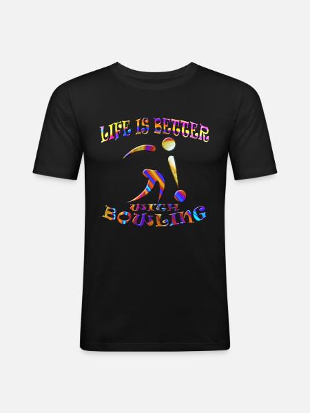 bowling - Men's Slim Fit T-Shirt - black