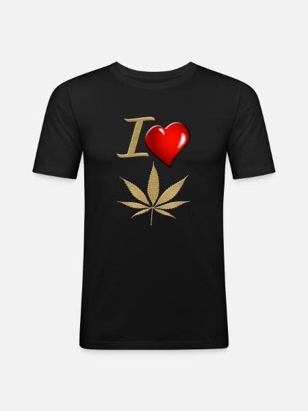 cannabis - Men's Slim Fit T-Shirt - black