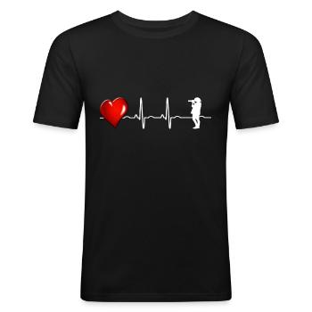 Fotografie - Männer Slim Fit T-Shirt - Schwarz - Vorne - Nik (191cm)