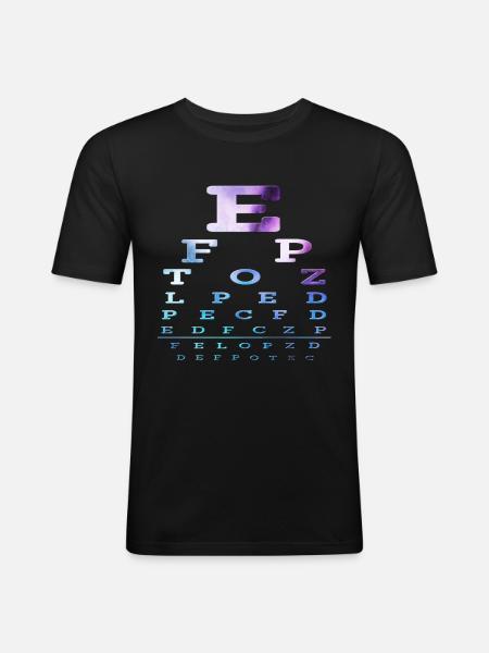 eye test - Men's Slim Fit T-Shirt - black