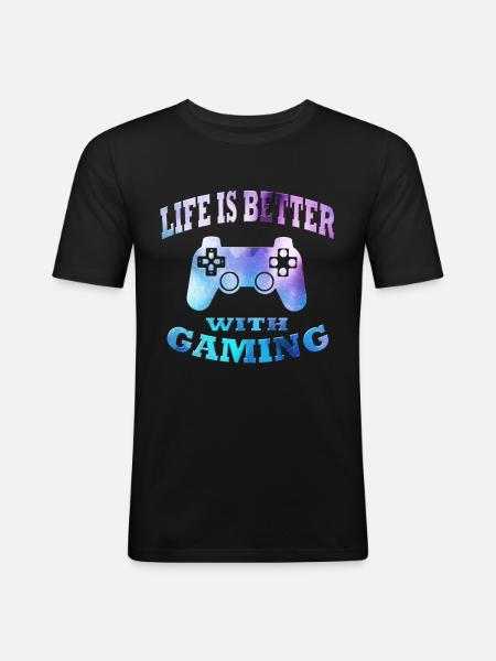Gaming - Men's Slim Fit T-Shirt - black