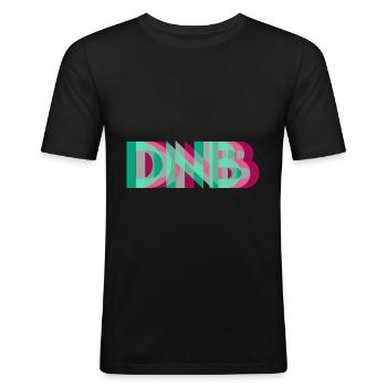 Drum and bass music logo electro - T-shirt près du corps Homme - noir - Devant - Nik (191cm)