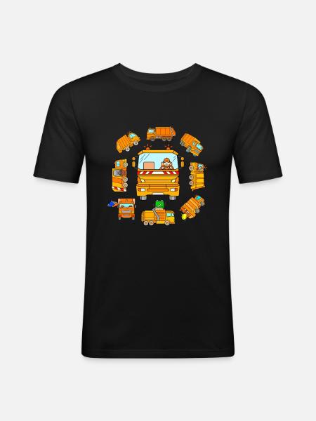 Garbage trucks Garbage collection vehicles - Men's Slim Fit T-Shirt - black