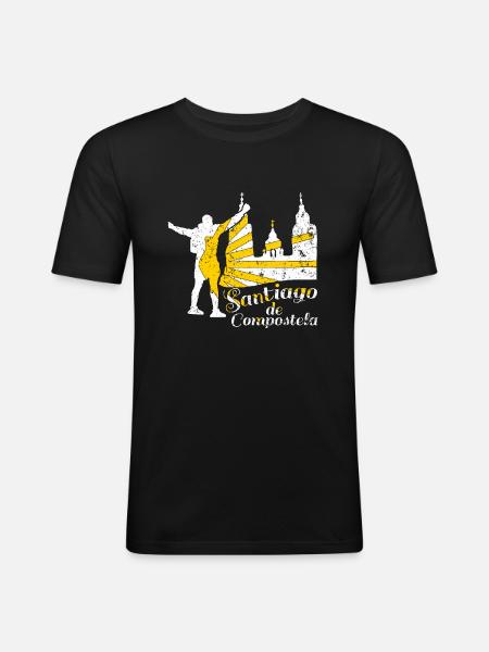 Santiago de Compostela Camino de Santiago Pilgrim Camino - Men's Slim Fit T-Shirt - black