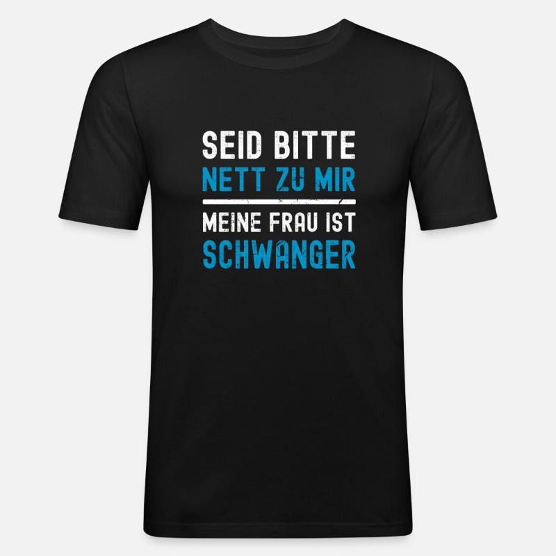 Werdender Vater - Männer Slim Fit T-Shirt - Schwarz