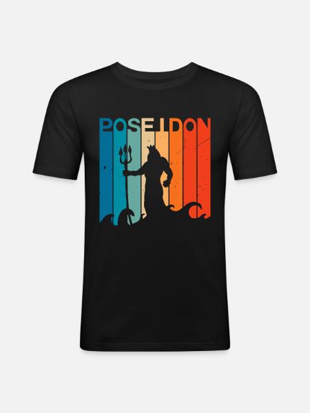 poseidon Quote Graphic Bestsellers - Men's Slim Fit T-Shirt - black