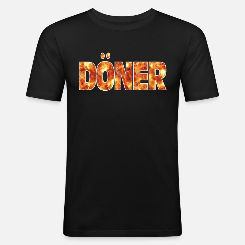 Döner - Männer Slim Fit T-Shirt - Schwarz