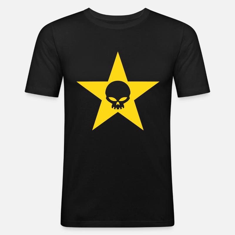 star skull vector - Männer Slim Fit T-Shirt - Schwarz