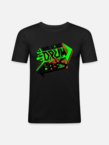 W3L0v3DNBv2(balck) - Männer Slim Fit T-Shirt - Schwarz